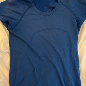 Blue Lululemon swiftly tech 2.0 short sleeve
